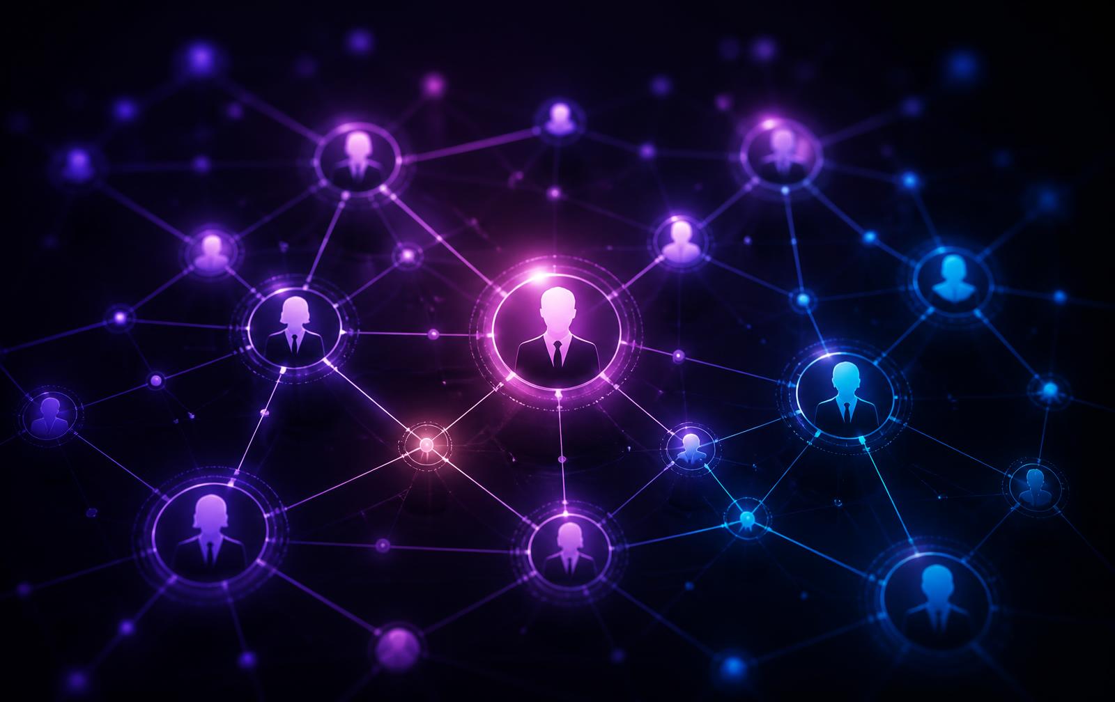 Illustration of a growing network of connected decision-maker profiles